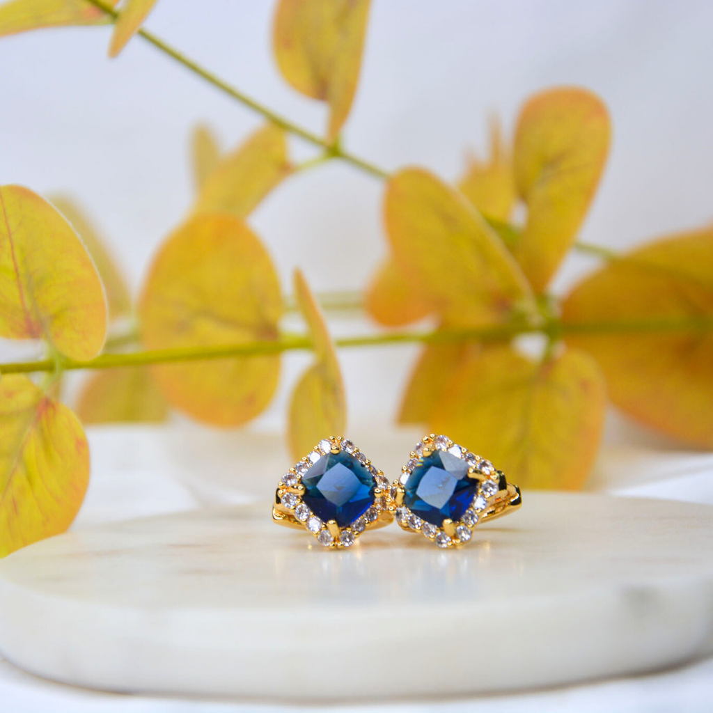 Radiant Gemstone Hoop Earrings - Image 2