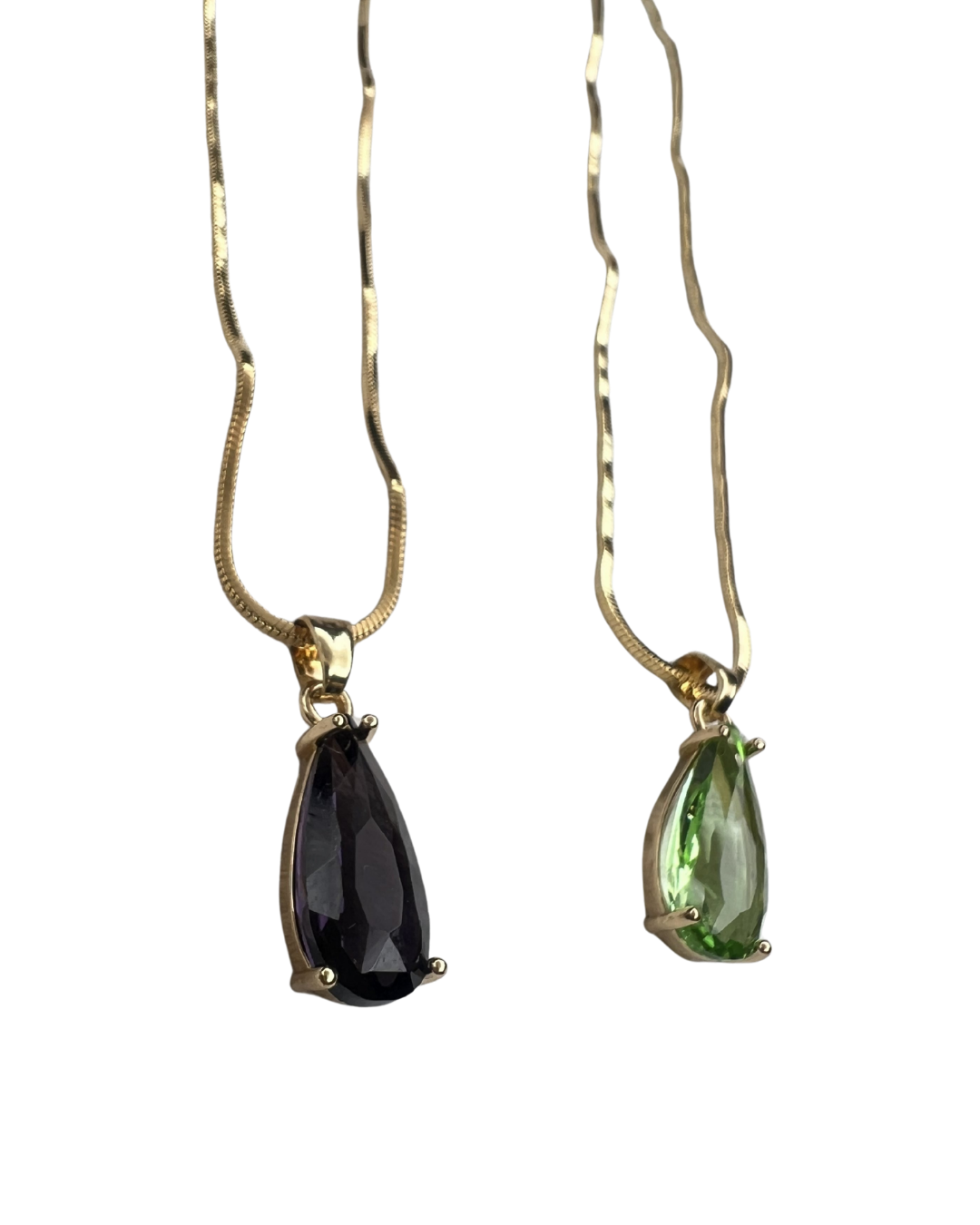 Crystal Teardrop Pendant Chain