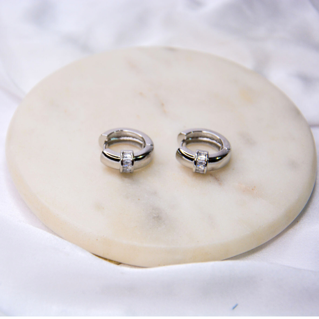 Luxe Baguette Mini Hoops - Image 4