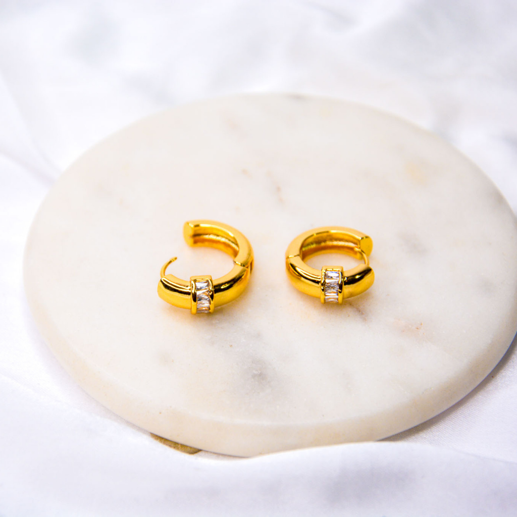 Luxe Baguette Mini Hoops - Image 3