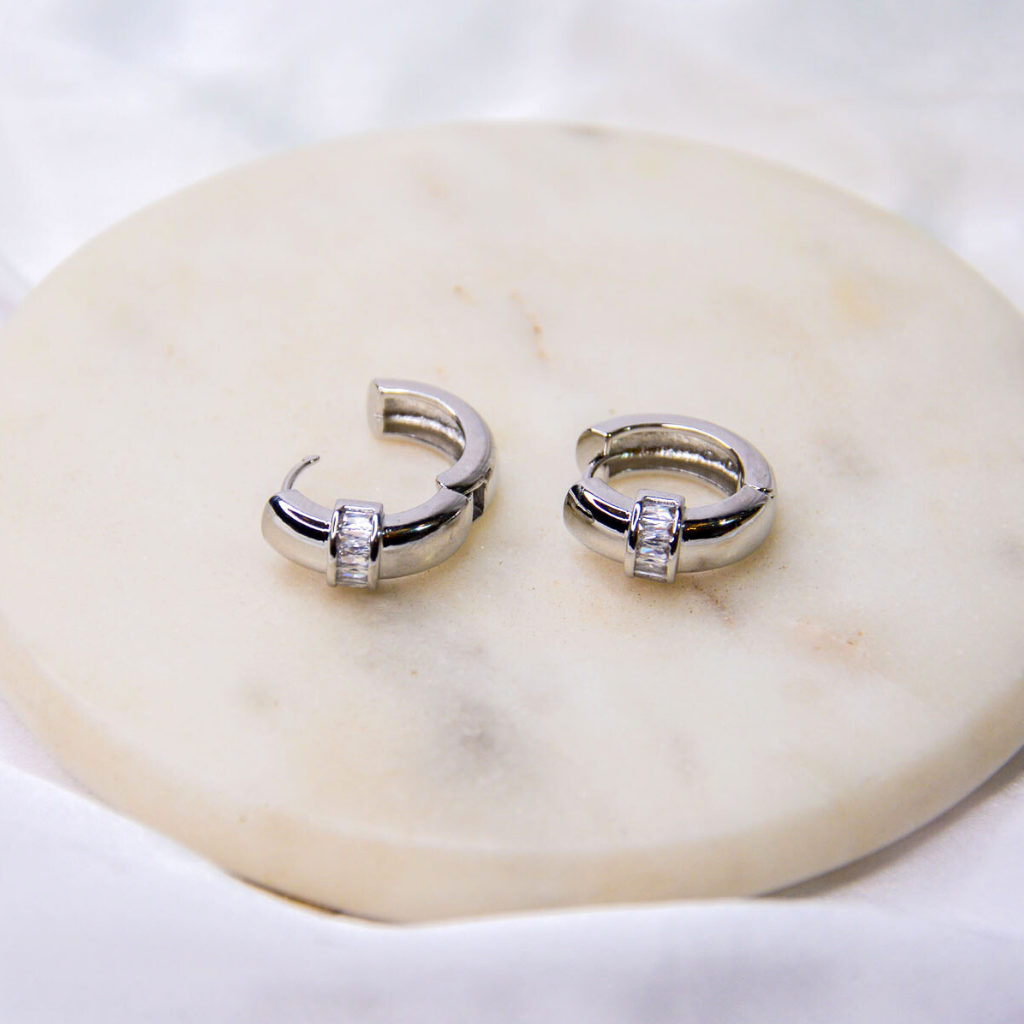 Luxe Baguette Mini Hoops - Image 5