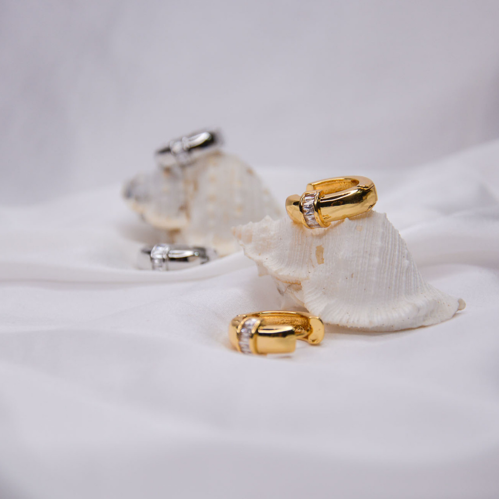 Luxe Baguette Mini Hoops - Image 7