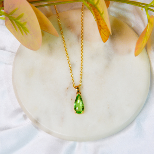 Crystal Teardrop Pendant Chain