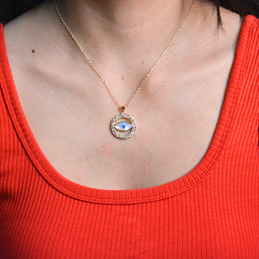 Jeweled Evil Eye Pendant