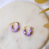 Purple Enamel Mini Hoops