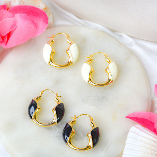 Dual Enamel Curve Hoops