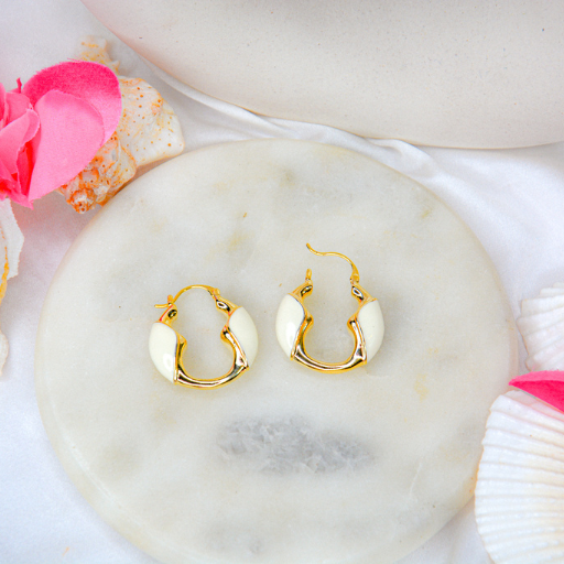 Dual Enamel Curve Hoops - Image 4