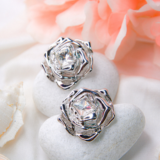 Gilded Rose Sculpt Stud Earrings - Image 2