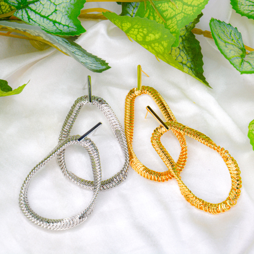 Textured Metallic Loop Earrings
